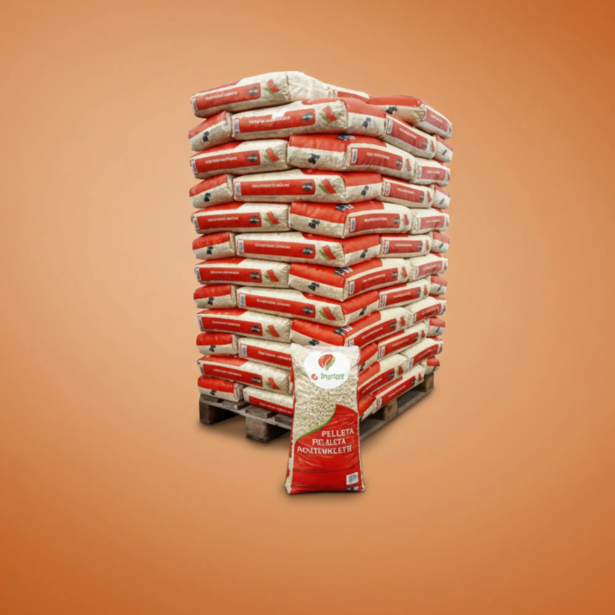 Pallet van 70 zakken Naaldhout Pellets (14 kg per zak, 980 kg)