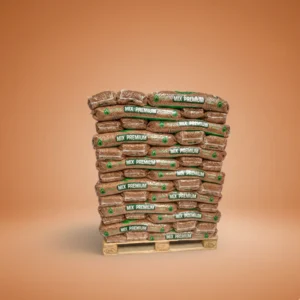 Pallet van 65 zakken Mix Premium pellets – 15 kg per zak, 975 kg – DINplus Gecertificeerd